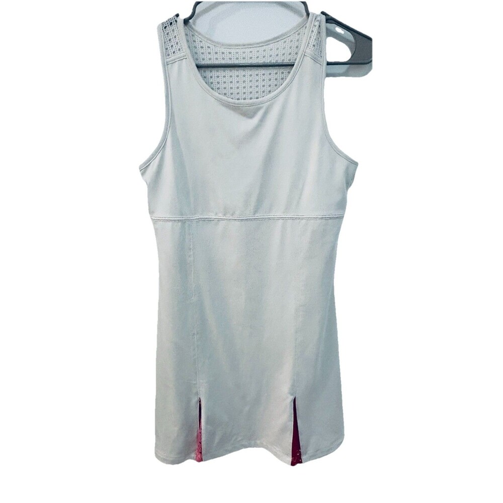 Tuckernuck White Sleeveless Dress with Pink Accents